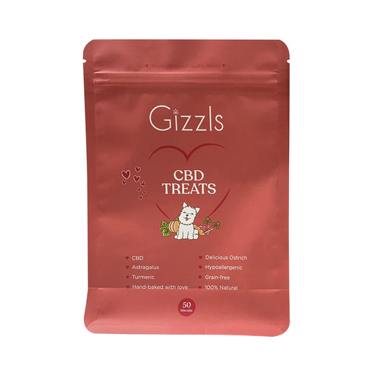 Gizzls Ostrich CBD Dog Treats (med/large dogs)