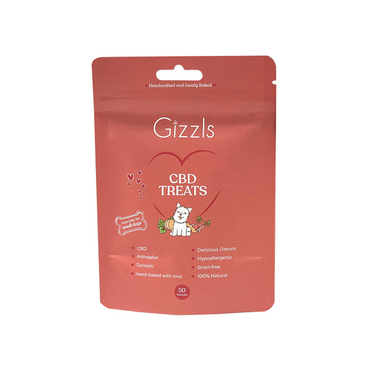 Gizzls Ostrich CBD Dog Treats (for small dogs)